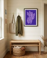 Blooming Purple Hyacinths framed in a relaxed room thumbnail