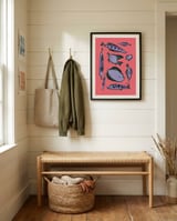 Whimsical Purple Fish framed in a relaxed room thumbnail