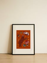 Holiday Animals Giving Gifts — framed, leaning against the wall thumbnail