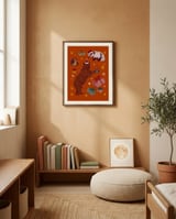 Holiday Animals Giving Gifts framed in a gentle room thumbnail