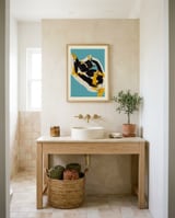 Playful Calico Cat framed in a breezy room thumbnail
