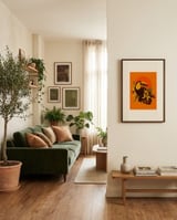 Tropical Toucan Sunset framed in a grounding room thumbnail
