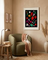 Whimsical Strawberry Harvest framed in a tender room thumbnail