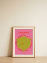 Cozy Sleepy Cat — framed, leaning against the wall thumbnail