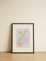 Pastel Cat and Tulips — framed, leaning against the wall thumbnail