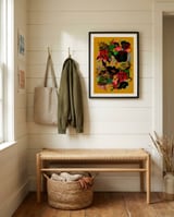 Bold Floral Abstraction framed in a relaxed room thumbnail