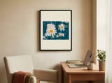 Graphic White Daisies framed in a focused room thumbnail