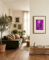 Moonlit Purple Blooms framed in a grounding room thumbnail