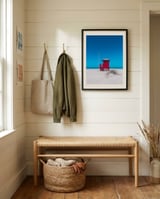 Vibrant Beach Lifeguard Hut framed in a relaxed room thumbnail