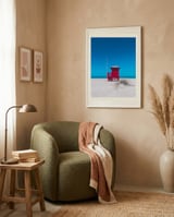 Vibrant Beach Lifeguard Hut framed in a tender room thumbnail