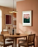 Soft Pink Peonies framed in a intimate room thumbnail