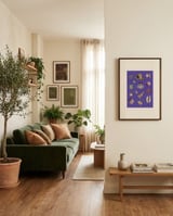 Colorful Seashell Collection framed in a grounding room thumbnail