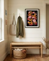 Forest Peonies and Chanterelles framed in a relaxed room thumbnail