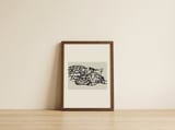 Resting Leopard Gaze — framed, leaning against the wall thumbnail