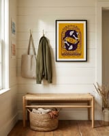 Playful Purple Corgis framed in a relaxed room thumbnail