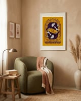 Playful Purple Corgis framed in a tender room thumbnail