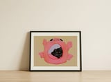 Black Cat Crab Home — framed, leaning against the wall thumbnail