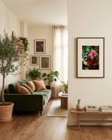 Vibrant Floral Impression framed in a grounding room thumbnail