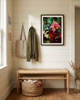 Vibrant Floral Impression framed in a relaxed room thumbnail