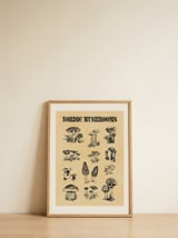 Nordic Mushroom Sketch — framed, leaning against the wall thumbnail