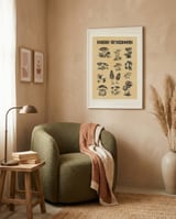 Nordic Mushroom Sketch framed in a tender room thumbnail