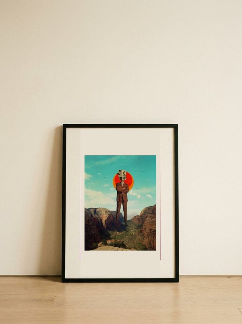 Video404 by Frank Moth — framed, leaning against the wall