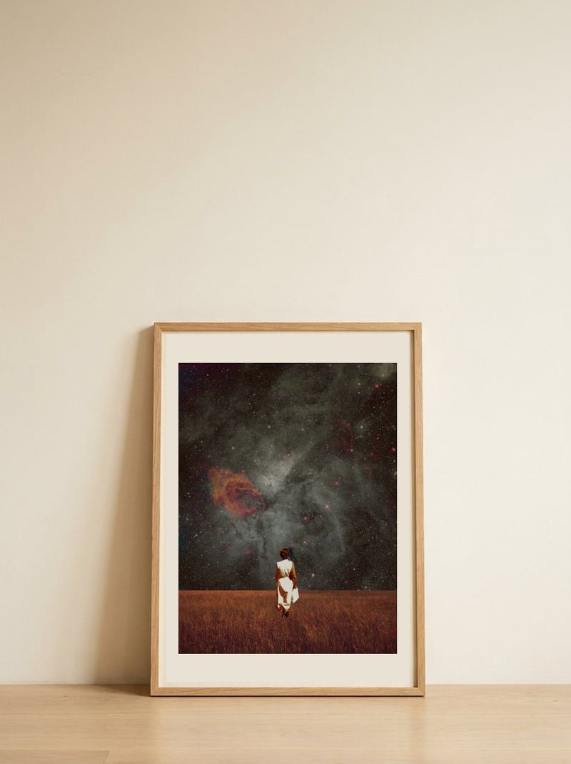 Follow Me by Frank Moth — framed, leaning against the wall
