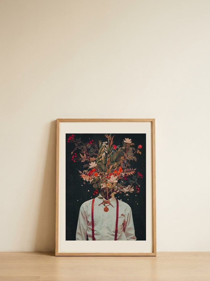 Foliage by Frank Moth — framed, leaning against the wall