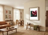 Velvet Red Rose framed in a grounding room thumbnail