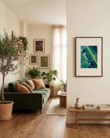 Sunny Tropical Leaves framed in a grounding room thumbnail