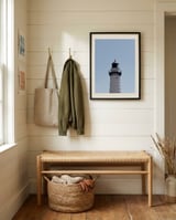 Lighthouse Under Blue Sky framed in a relaxed room thumbnail