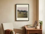 Horses Grazing In Pasture framed in a focused room thumbnail