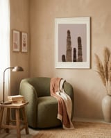 Tall Saguaro Cacti framed in a tender room thumbnail