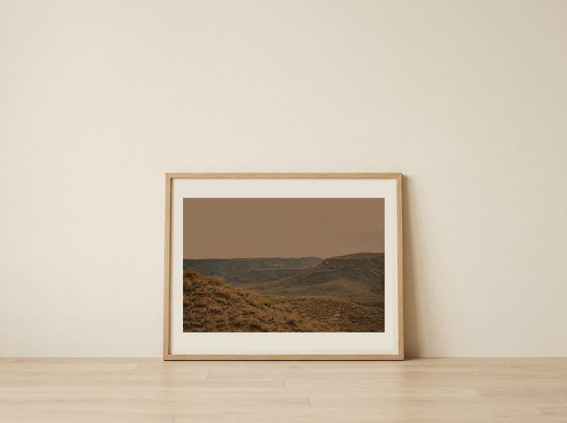 Vast Desert Landscape — framed, leaning against the wall