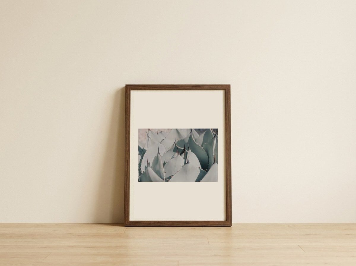 Agave Green Spikes — framed, leaning against the wall