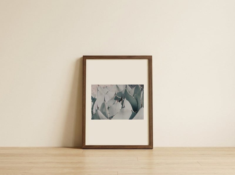 Agave Green Spikes — framed, leaning against the wall