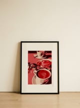 Red Coffee Morning — framed, leaning against the wall thumbnail