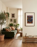 Vibrant Forest Sunset framed in a grounding room thumbnail