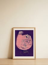 Fluffy Cat In Glass — framed, leaning against the wall thumbnail