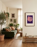 Fluffy Cat In Glass framed in a grounding room thumbnail
