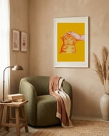 Happy Cat Petting framed in a tender room thumbnail