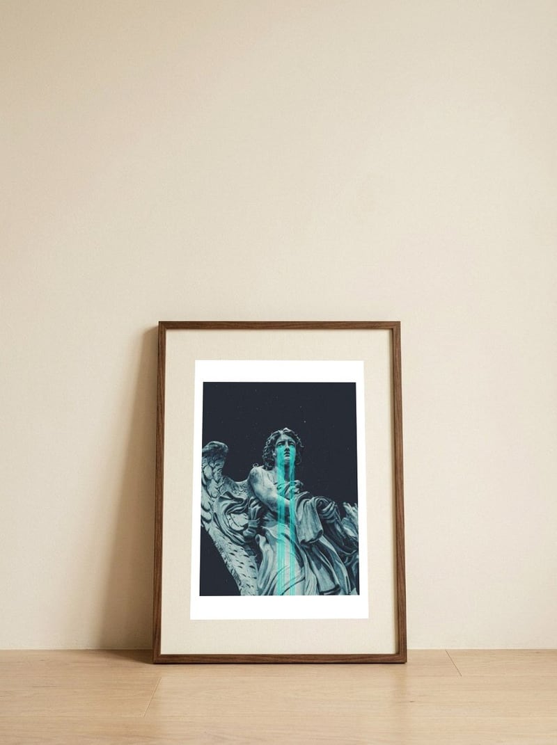 Angel Came — framed, leaning against the wall