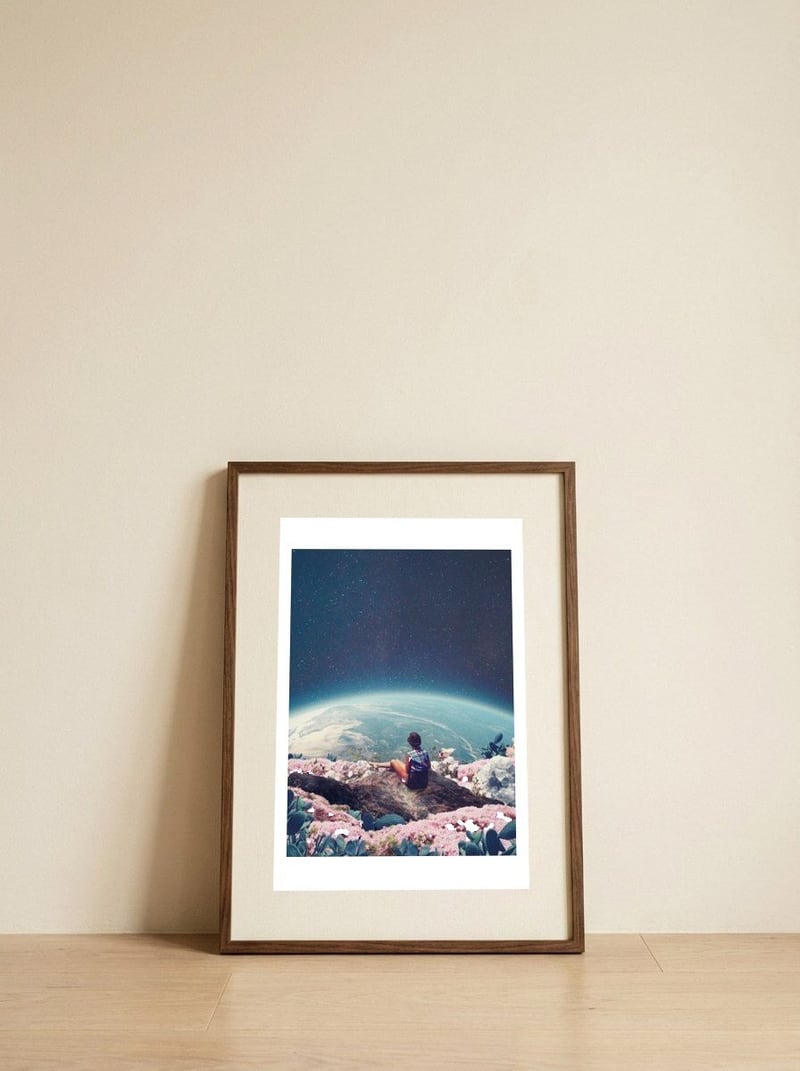 My World Blossomed When I Loved You — framed, leaning against the wall