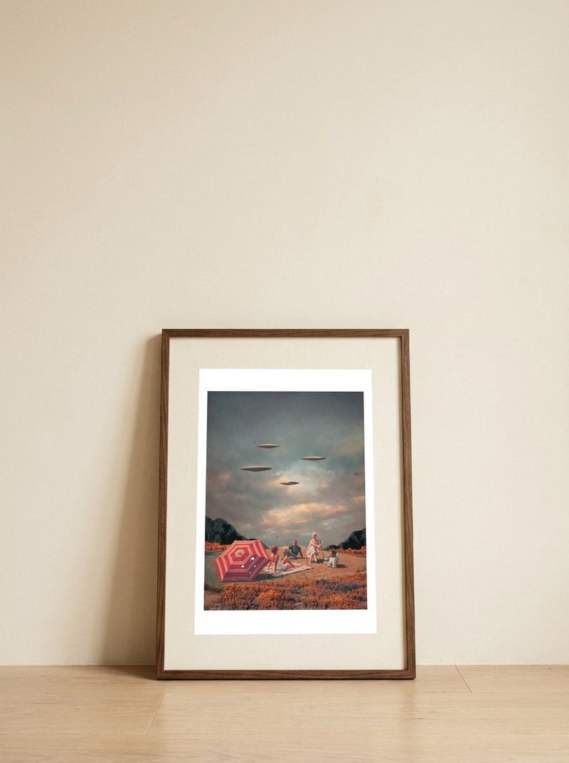 Pretend They Never Came — framed, leaning against the wall