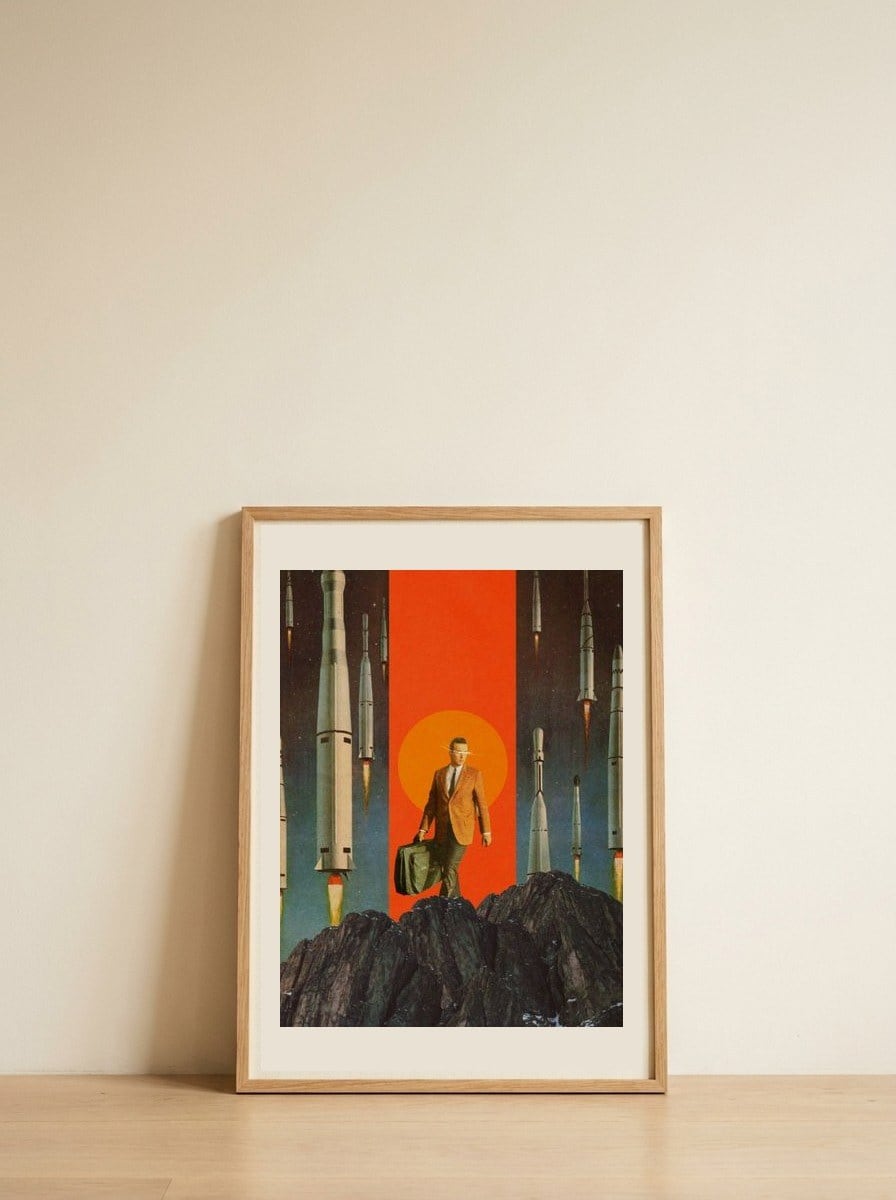 The Departure — framed, leaning against the wall