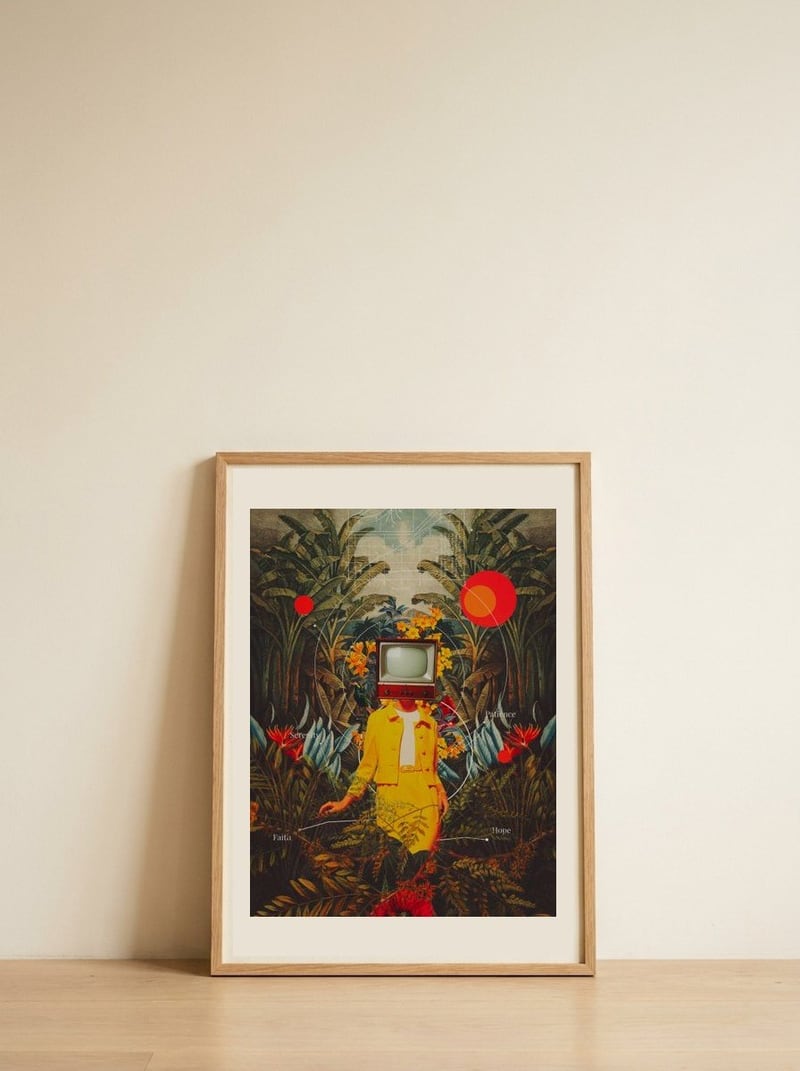 She Came From the Wilderness — framed, leaning against the wall