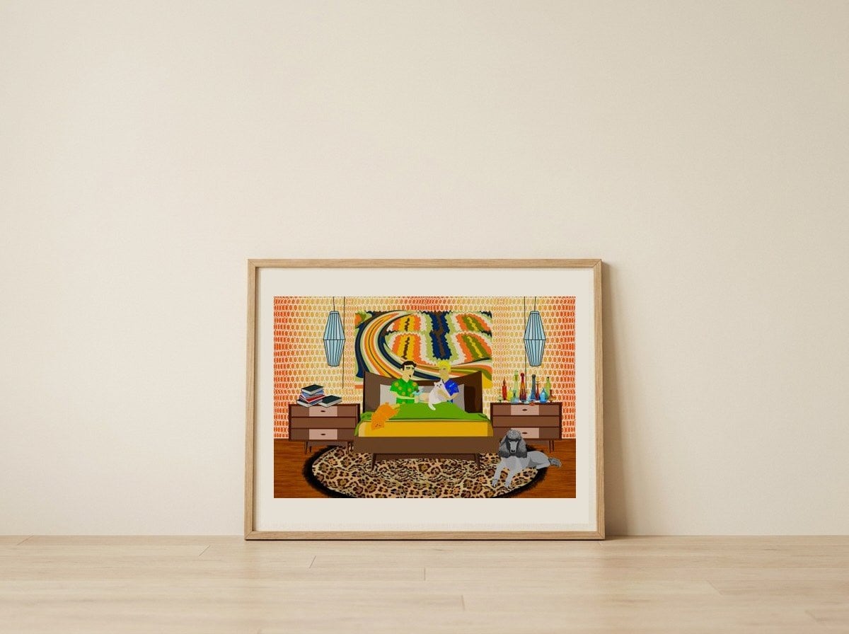 Cozy Retro Home Life — framed, leaning against the wall