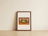 Woman in Bed Retro Bedroom — framed, leaning against the wall thumbnail