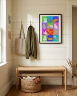 Colorful Cat Grid framed in a relaxed room thumbnail