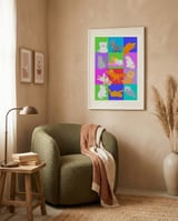 Colorful Cat Grid framed in a tender room thumbnail
